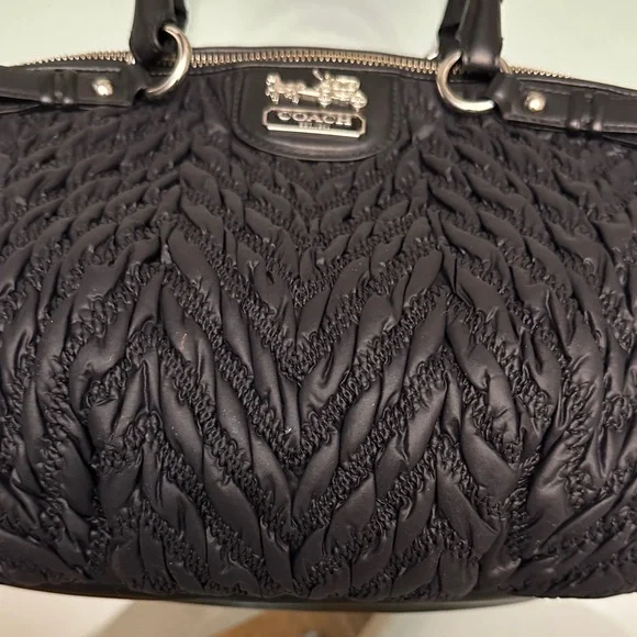 Coach Black Quilted Satchel with Braided Detail - Picture 10 of 16
